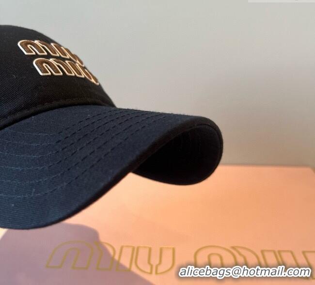 Inexpensive Miu Miu Canvas Baseball Hat MM090913 Black 2025