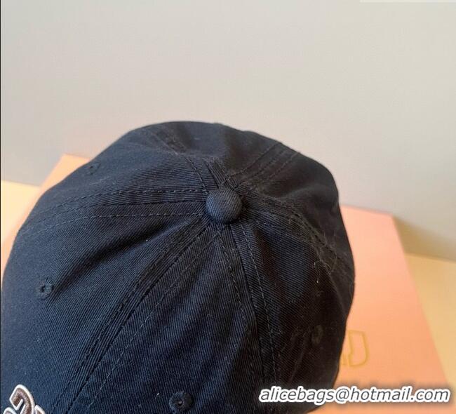 Inexpensive Miu Miu Canvas Baseball Hat MM090913 Black 2025