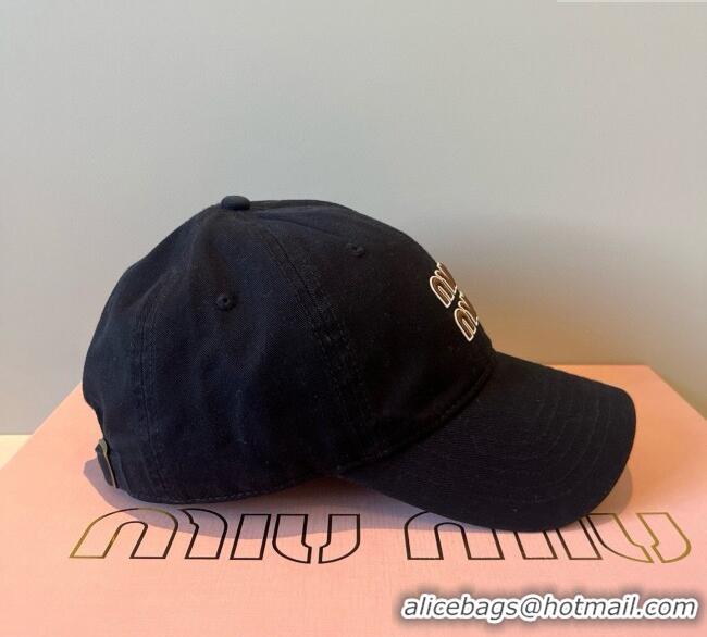 Inexpensive Miu Miu Canvas Baseball Hat MM090913 Black 2025