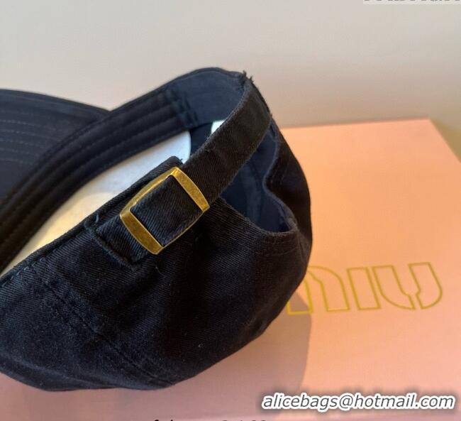 Inexpensive Miu Miu Canvas Baseball Hat MM090913 Black 2025