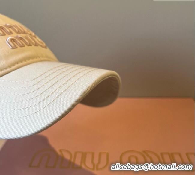 New Product Miu Miu Canvas Baseball Hat MM090913 White 2025
