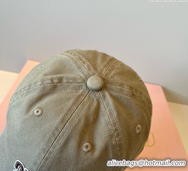 Buy Discount Miu Miu Canvas Baseball Hat MM090913 Khaki 2025