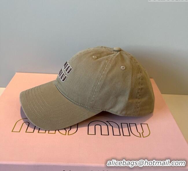 Buy Discount Miu Miu Canvas Baseball Hat MM090913 Khaki 2025