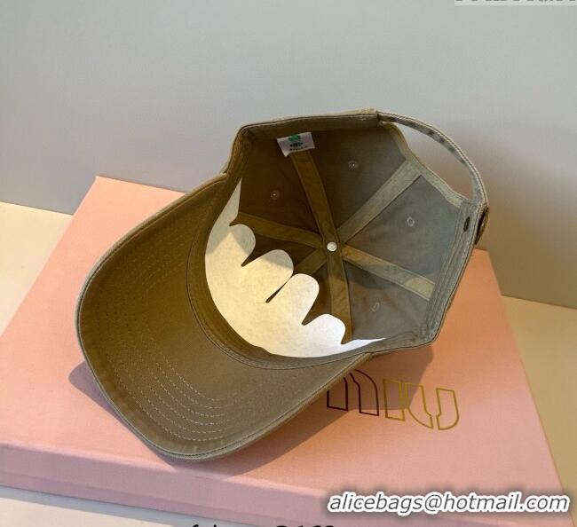 Buy Discount Miu Miu Canvas Baseball Hat MM090913 Khaki 2025