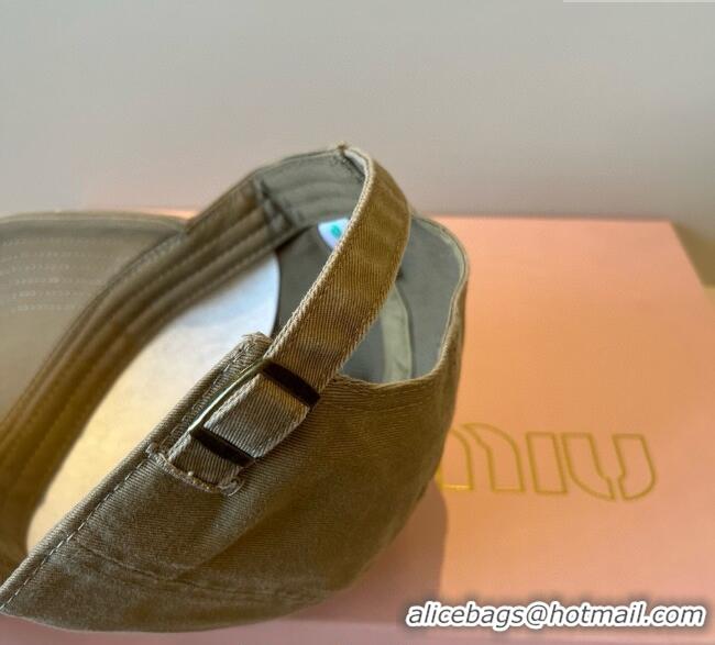 Buy Discount Miu Miu Canvas Baseball Hat MM090913 Khaki 2025