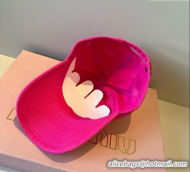 Low Cost Miu Miu Canvas Baseball Hat MM090913 Dark Pink 2025