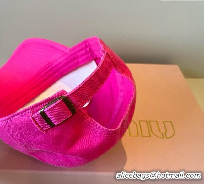 Low Cost Miu Miu Canvas Baseball Hat MM090913 Dark Pink 2025