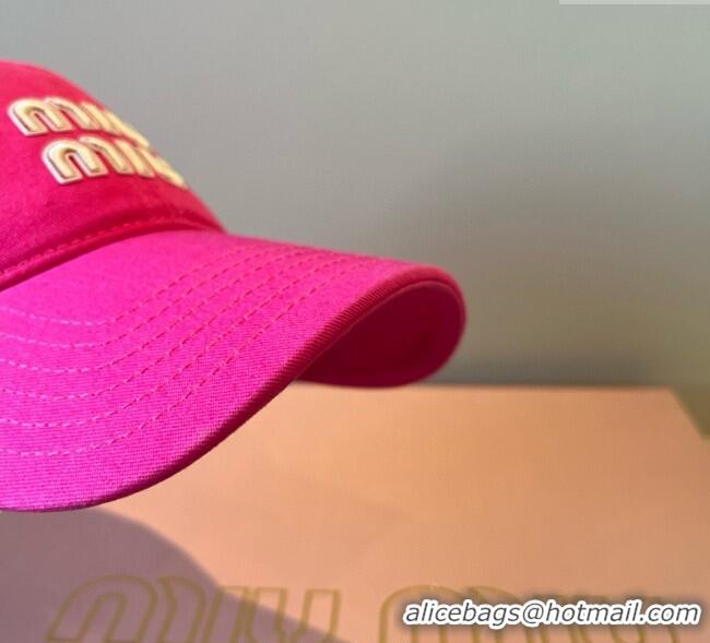 Low Cost Miu Miu Canvas Baseball Hat MM090913 Dark Pink 2025