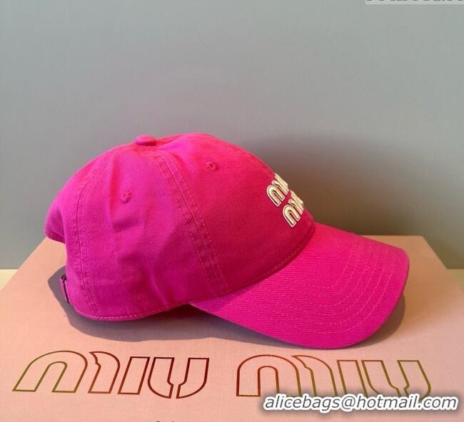 Low Cost Miu Miu Canvas Baseball Hat MM090913 Dark Pink 2025
