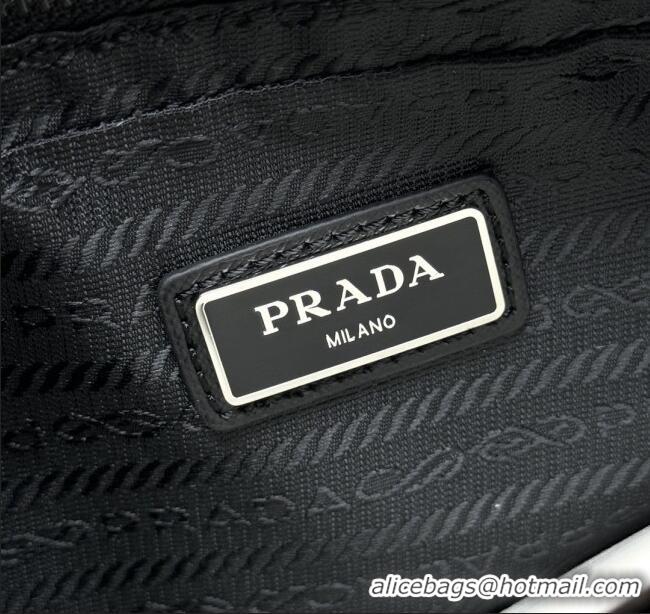 Well Crafted Prada Re-Nylon and Saffiano Leather Shoulder Bag 2VH133 Black 2025