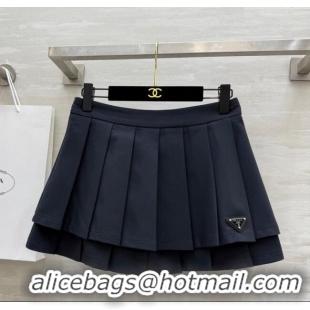 ​Spot Bulk Prada Pleated Mini Skirt 0611 Black 2025