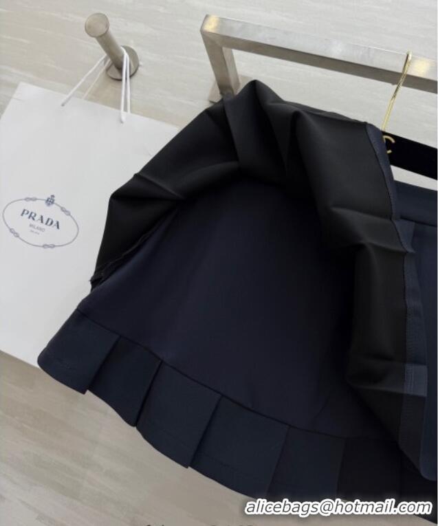 ​Spot Bulk Prada Pleated Mini Skirt 0611 Black 2025