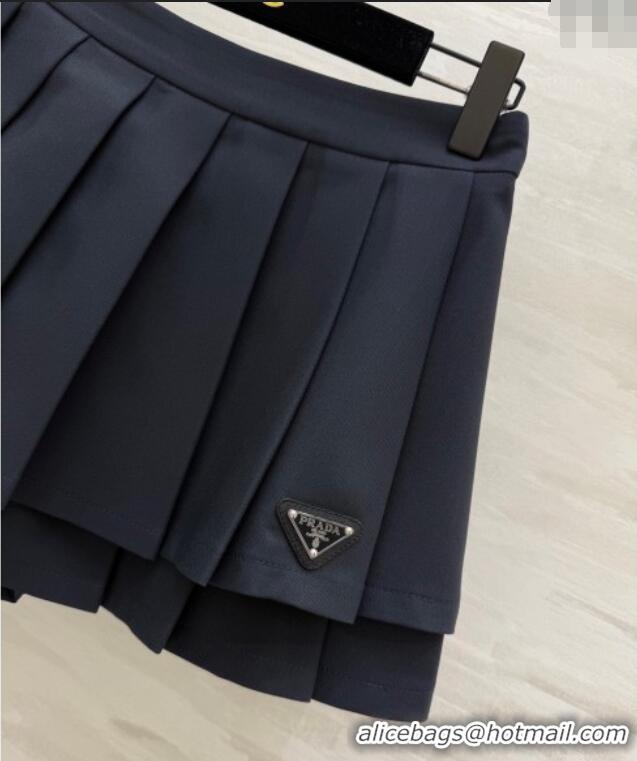 ​Spot Bulk Prada Pleated Mini Skirt 0611 Black 2025
