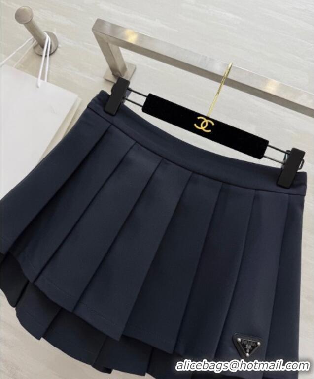 ​Spot Bulk Prada Pleated Mini Skirt 0611 Black 2025