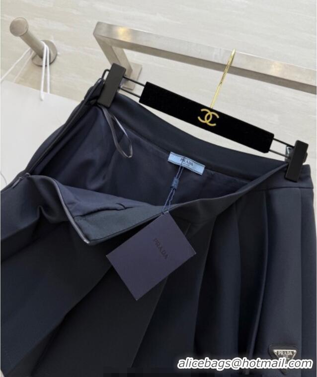 ​Spot Bulk Prada Pleated Mini Skirt 0611 Black 2025