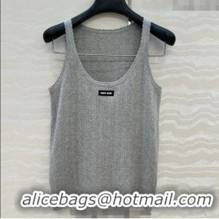 Luxury Cheap Miu Miu Knit Vest 061104 Grey 2025