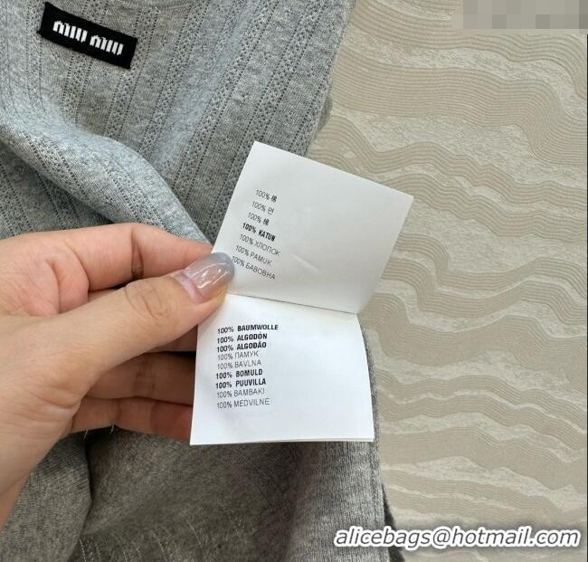 Luxury Cheap Miu Miu Knit Vest 061104 Grey 2025