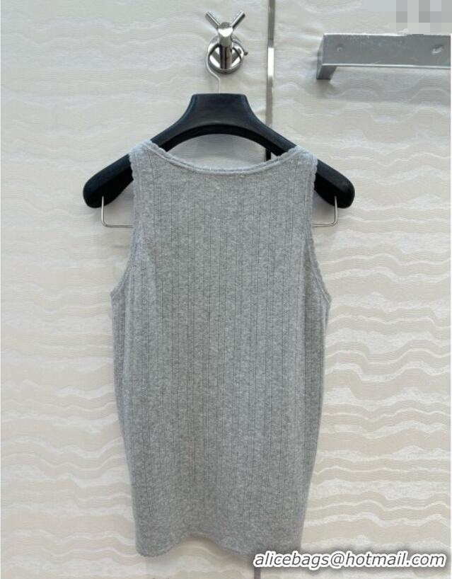 Luxury Cheap Miu Miu Knit Vest 061104 Grey 2025