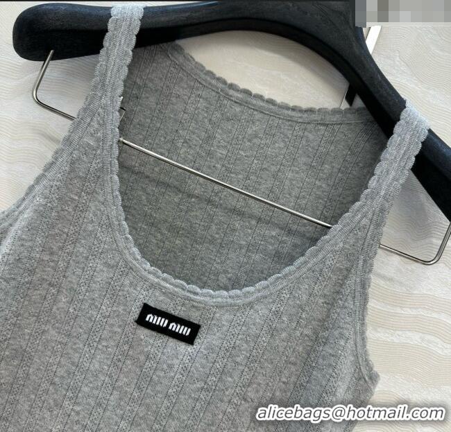 Luxury Cheap Miu Miu Knit Vest 061104 Grey 2025