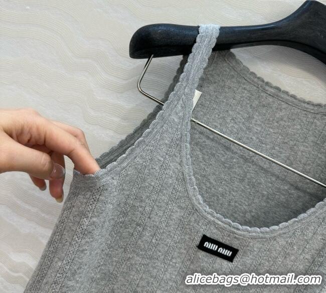 Luxury Cheap Miu Miu Knit Vest 061104 Grey 2025