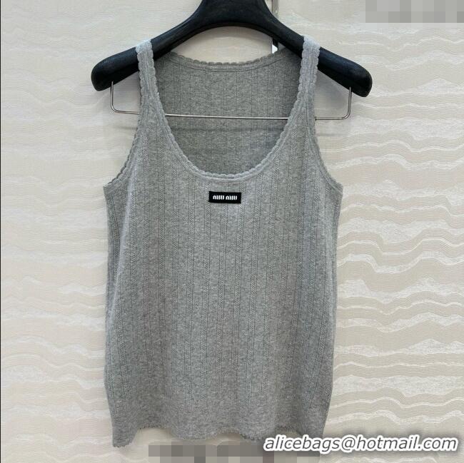 Luxury Cheap Miu Miu Knit Vest 061104 Grey 2025