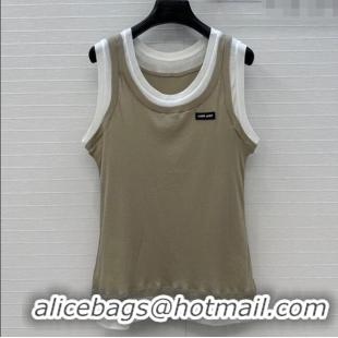 Luxury Discount Miu Miu Vest 0611 Green/White 2025
