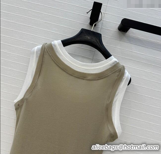 Luxury Discount Miu Miu Vest 0611 Green/White 2025