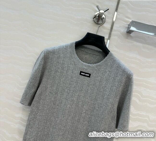 Inexpensive Miu Miu Knit T-Shirt 0611 Grey 2025