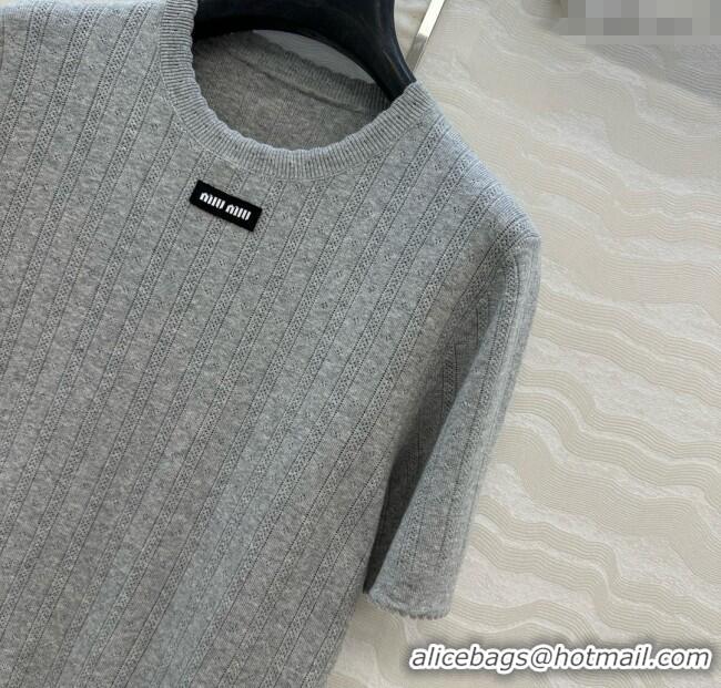 Inexpensive Miu Miu Knit T-Shirt 0611 Grey 2025