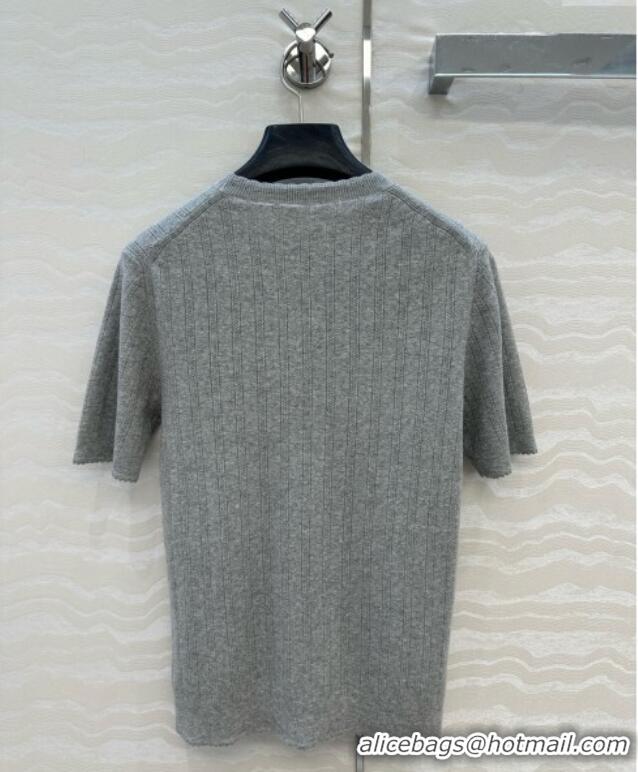 Inexpensive Miu Miu Knit T-Shirt 0611 Grey 2025