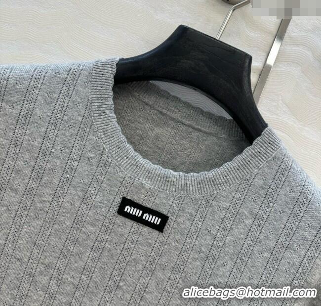 Inexpensive Miu Miu Knit T-Shirt 0611 Grey 2025