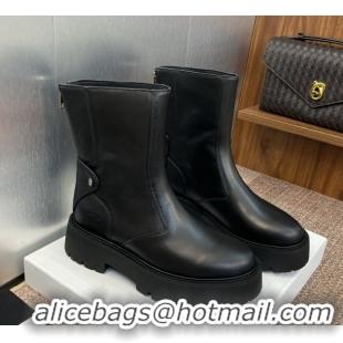 Charming Celine Leather Ankle Boots 4.5cm Black 2025 CE082602