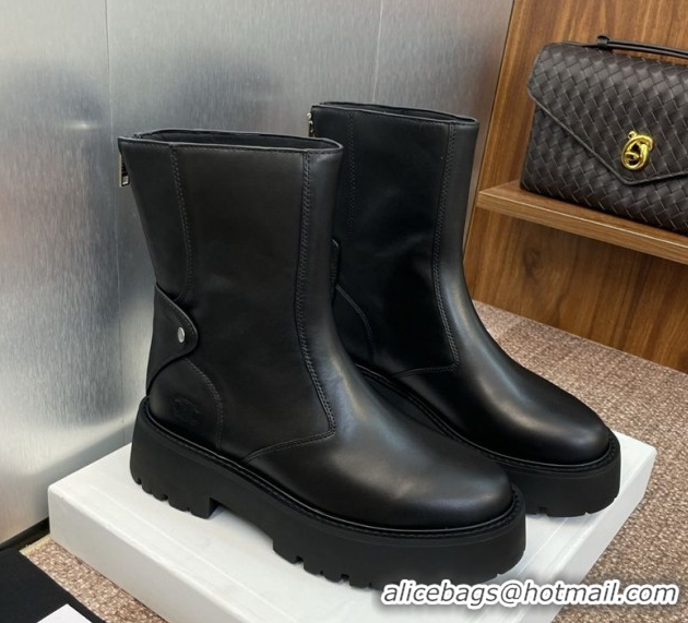 Charming Celine Leather Ankle Boots 4.5cm Black 2025 CE082602