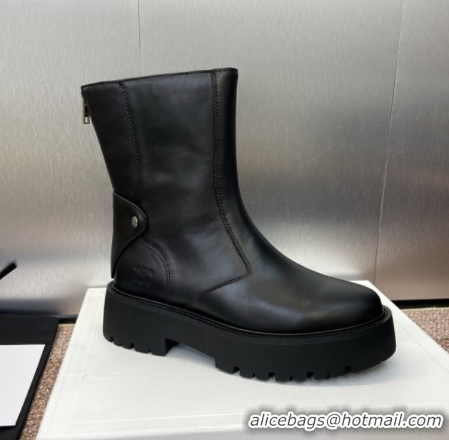 Charming Celine Leather Ankle Boots 4.5cm Black 2025 CE082602