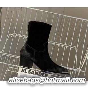 Best Grade Celine Suede Heel Ankle Boots 4.5cm Black 2025 CE082609