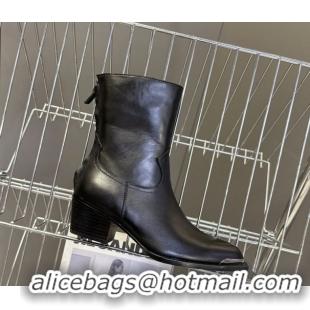 Purchase Celine Calfskin Heel Ankle Boots 4.5cm Black 2025 CE082609