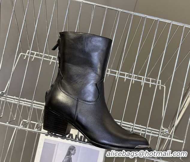 Purchase Celine Calfskin Heel Ankle Boots 4.5cm Black 2025 CE082609