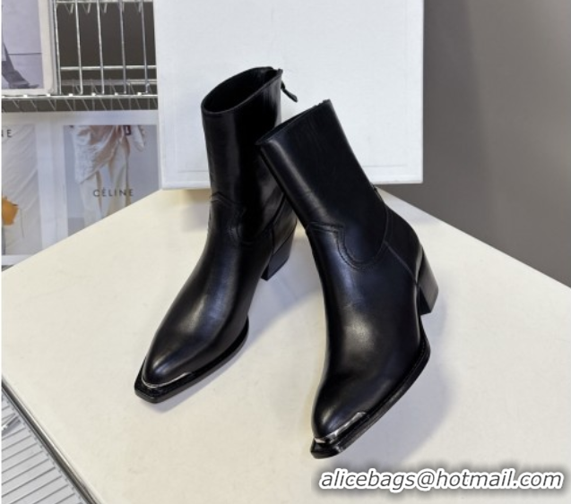 Purchase Celine Calfskin Heel Ankle Boots 4.5cm Black 2025 CE082609