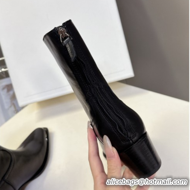 Purchase Celine Calfskin Heel Ankle Boots 4.5cm Black 2025 CE082609