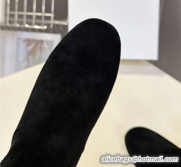 Durable Celine Les Bottes Triomphe Ankle Boots 5.5cm in Suede Black 2025 CE082610