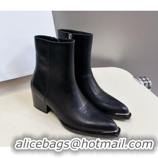 Hot Style Celine Calfskin Heel Ankle Boots 4.5cm Black 2025 CE082612