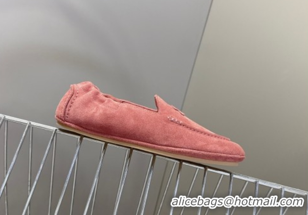 Classic Hot Celine Adam Flat Loafers in Suede Rosewood Pink 2025 CE082617