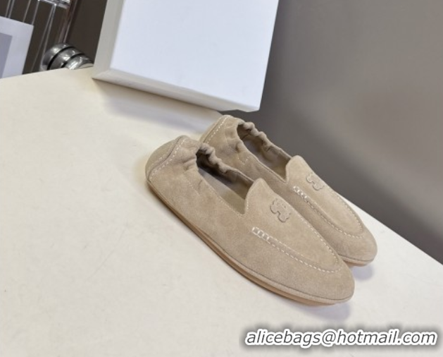 Stylish Celine Adam Flat Loafers in Suede Beige 2025 CE082617