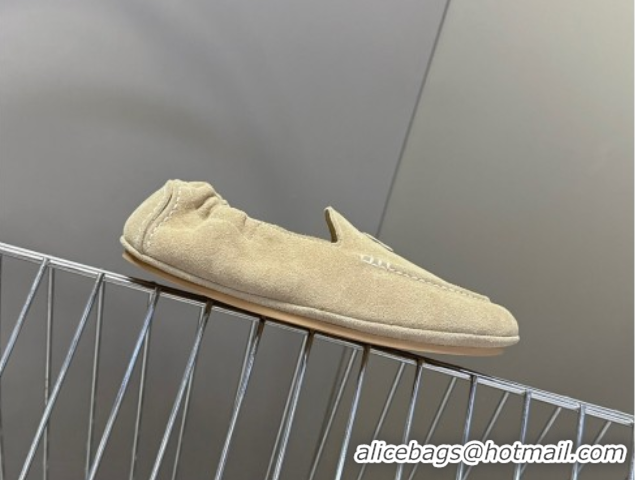 Stylish Celine Adam Flat Loafers in Suede Beige 2025 CE082617