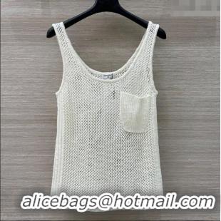 ​Top Quality Classic Chanel Knit Mesh Vest 0611 White 2025