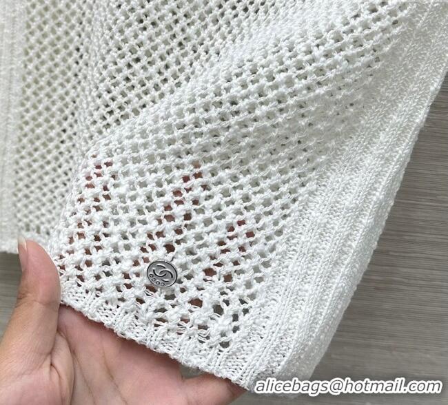 ​Top Quality Classic Chanel Knit Mesh Vest 0611 White 2025