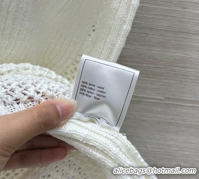 ​Top Quality Classic Chanel Knit Mesh Vest 0611 White 2025