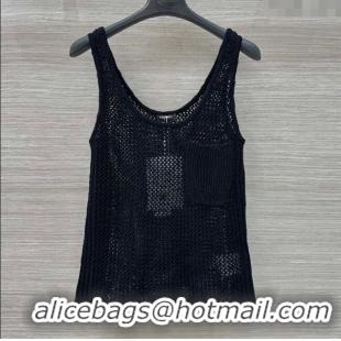​New Fashion Chanel Knit Mesh Vest 0611 Black 2025