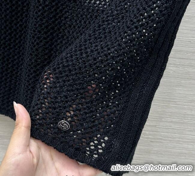 ​New Fashion Chanel Knit Mesh Vest 0611 Black 2025