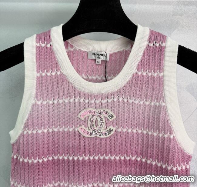 ​Classic Discount Chanel Knit Vest 061001 Pink 2025